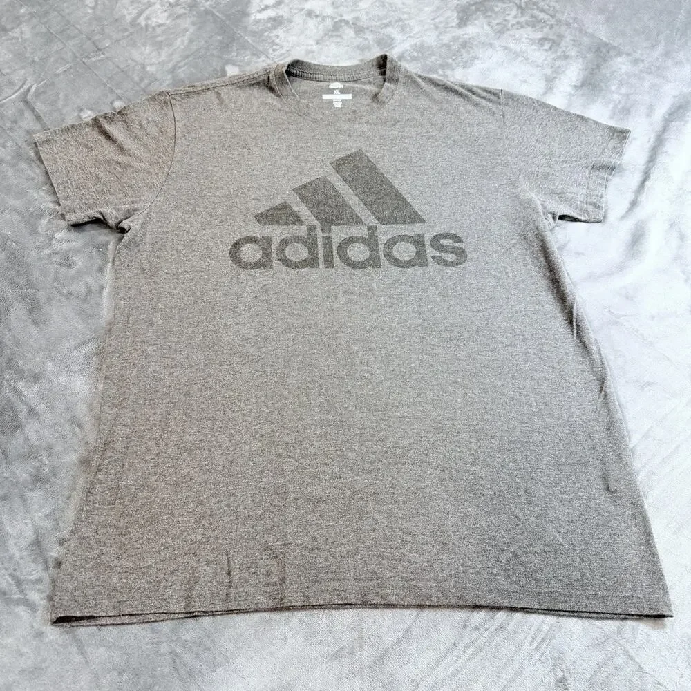 Adidas Mens Logo Tee Golf T-Shirt Sz XL Gray